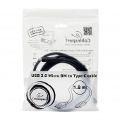 Кабель USB Cablexpert CCP-USB3-mBMCM-6 USB3.0 microBM/USB Type-C 1.8м пакет