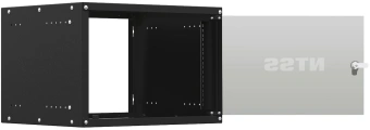 Шкаф коммутационный NTSS LIME (NTSS-WL6U5535GS-BL) настенный 6U 550x350мм пер.дв.стекл несъемн.бок.пан. 30кг черный