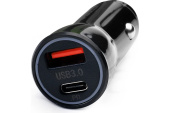 Автомобильный адаптер Ergolux Elx-ca01-c02 1usb+1type c 12в 5v/3а led черный коробка 15106 от магазина РЭССИ