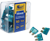 Набор предохранителей KRAFT 15 А MEDIUM 50 шт пласт кор KT 870004 от магазина РЭССИ