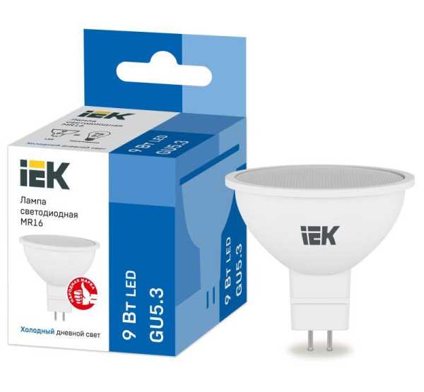 Лампа светодиодная MR16 софит 9Вт 230В 6500К GU5.3 LLE-MR16-9-230-65-GU5 от магазина РЭССИ
