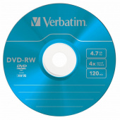 Диск DVD-RW Verbatim 4.7Gb 4x Slim case (5шт) Color (43563) от магазина РЭССИ