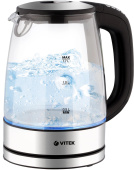 Чайник электрический Vitek VT-8828 1.7л. 2200Вт серебристый корпус: стекло/металл от магазина РЭССИ