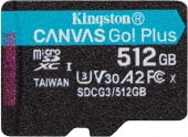Флеш карта microSDXC 512Gb Class10 Kingston SDCG3/512GBSP Canvas Go! Plus w/o adapter от магазина РЭССИ