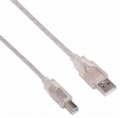 Кабель Buro USB2.0-AM/BM-3-TRANS USB A(m) USB B(m) 3м прозрачный от магазина РЭССИ