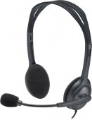 Наушники с микрофоном Logitech H111 серый 2.35м накладные оголовье (981-000593) от магазина РЭССИ