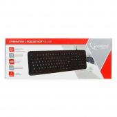 Клавиатура с подстветкой Gembird KB-200L USB черный 104 клавиши  доп. функции (Fn)  подсветка синяя кабель 1.45м от магазина РЭССИ