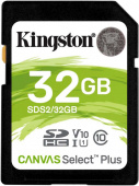 Флеш карта SDHC 32Gb Class10 Kingston SDS2/32GB Canvas Select Plus w/o adapter от магазина РЭССИ