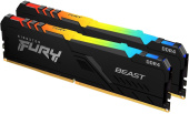Память DDR4 2x16GB 2666MHz Kingston KF426C16BB2AK2/32 Fury Beast RGB RTL Gaming PC4-21300 CL16 DIMM 288-pin 1.2В kit dual rank с радиатором Ret от магазина РЭССИ