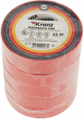 Изолента ПВХ 0,13х19мм х 25м красная KRANZ (упаковка- 5шт) от магазина РЭССИ