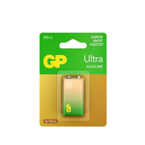 Батарейка алкалиновая GP Ultra Alkaline G-Tech 9V Крона - 1 шт. на блистере от магазина РЭССИ
