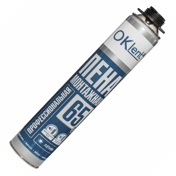 Пена монтажная профессиональная Oklent 65 (860гр) от магазина РЭССИ