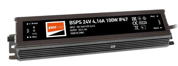 Драйвер для светодиодный ленты BSPS 24V 4,16A=100W IP67 от магазина РЭССИ