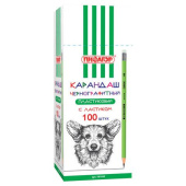 Чернографитный карандаш ПИФАГОР 1 шт НВ пластиковый корпус салатовый с резинкой 181445 от магазина РЭССИ