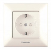Розетка силов. Panasonic Arkedia Slim WNTC02122BG-RU скрыт. зазем. штор. IP20 бежевый (упак.:1шт) от магазина РЭССИ