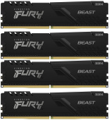 Память DDR4 4x4GB 2666MHz Kingston KF426C16BBK4/16 Fury Beast Black RTL Gaming PC4-21300 CL16 DIMM 288-pin 1.2В single rank с радиатором Ret от магазина РЭССИ