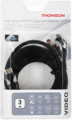 Кабель аудио-видео Thomson High Speed HDMI (m)/HDMI (m) 3м. феррит.кольца позолоч.конт. черный (00132107) от магазина РЭССИ