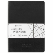 Тетрадь BRAUBERG VIVA A5 147x210 мм 48 листов сшивка линия кожзам гладкий черный 403895 от магазина РЭССИ