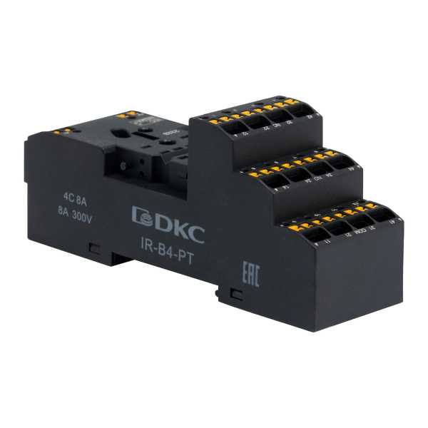 Колодка с клеммами push-in для реле на 4 группы IR-24DC/220DC/230AC-4CO от магазина РЭССИ