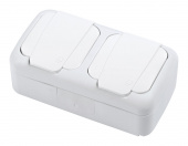 Блок силов. Panasonic Palmiye 90555488-RU 2розет. откр. зазем. крыш. IP54 белый (упак.:1шт) от магазина РЭССИ