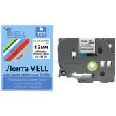 Лента Vell VL-131CH (с чипом 12 мм черный на прозрачном) для Puty PT-100E/100ECH/Brother D200/E110/ D600/E300/2700/ P700/E550/P900 1350573 от магазина РЭССИ