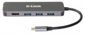 Разветвитель USB-C D-Link DUB-2333 5порт. серебристый (DUB-2333/A1A) от магазина РЭССИ