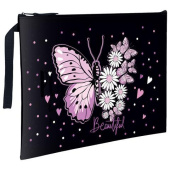 Папка для тетрадей BRAUBERG а4 1 отделение полиэстер на молнии с ручкой flower butterfly 271475 от магазина РЭССИ