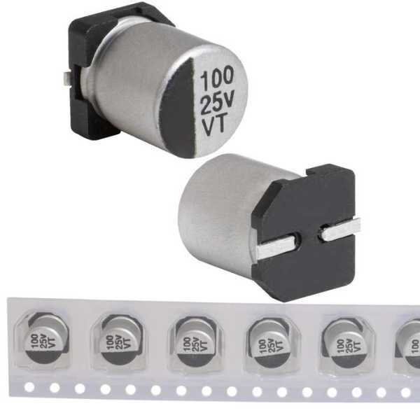 100 uF 25 V 105C 6.3*7.7 VT от магазина РЭССИ
