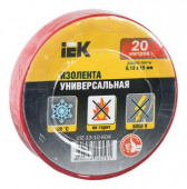 Изолента IEK ш.15мм 20м красный (упак.:10шт) (UIZ-13-10-K04-10PCS)