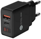 Сетевое зар./устр. Wiiix UNNK-4-2-02-QCPD 20W 3A (PD+QC) черный от магазина РЭССИ