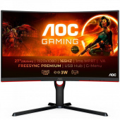 Монитор AOC 27" Gaming C27G3U черный/красный VA LED 1ms 16:9 HDMI M/M матовая HAS Piv 250cd 178гр/178гр 1920x1080 165Hz FreeSync Premium DP FHD USB 5.55кг от магазина РЭССИ