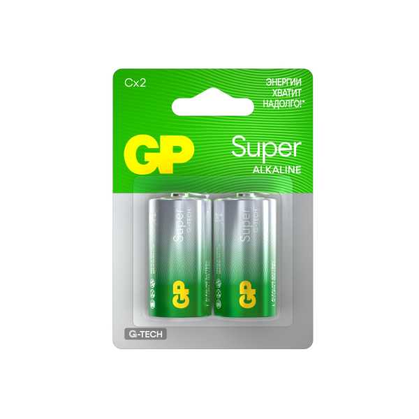 Батарейка алкалиновая GP Super Alkaline G-Tech 14А типоразмера C - 2 шт. на блистере от магазина РЭССИ