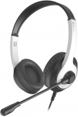 Наушники с микрофоном A4Tech Fstyler FH100U белый/черный 2м накладные USB оголовье (FH100U (PANDA)) от магазина РЭССИ
