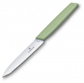 Нож кухонный Victorinox Swiss Modern (6.9006.1042) стальной универсальный лезв.100мм прямая заточка зеленый от магазина РЭССИ