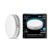 Лампа светодиодная Gauss GX53 8Вт цок.:GX53 таблетка 220B 4100K св.свеч.бел.нейт. Tablet (упак.:1шт) (108008208) от магазина РЭССИ