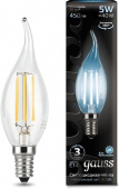 Лампа филам. Gauss Filament 5Вт цок.:E14 свеча 220B 4100K св.свеч.бел.ней. (упак.:10шт) (104801205) от магазина РЭССИ