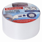 Клейкая двухсторонняя лента BRAUBERG 50 мм х 10 м бумажная основа 229055 от магазина РЭССИ