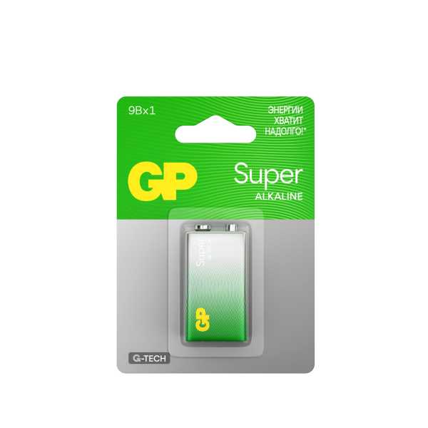 Батарейка алкалиновая GP Super Alkaline G-Tech 9V Крона - 1 шт. на блистере от магазина РЭССИ