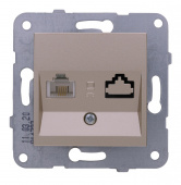 Розетка телеф. Panasonic Karre Plus & Arkedia Slim WKTT04022BR-RU скрыт. IP20 бронза (упак.:1шт) от магазина РЭССИ