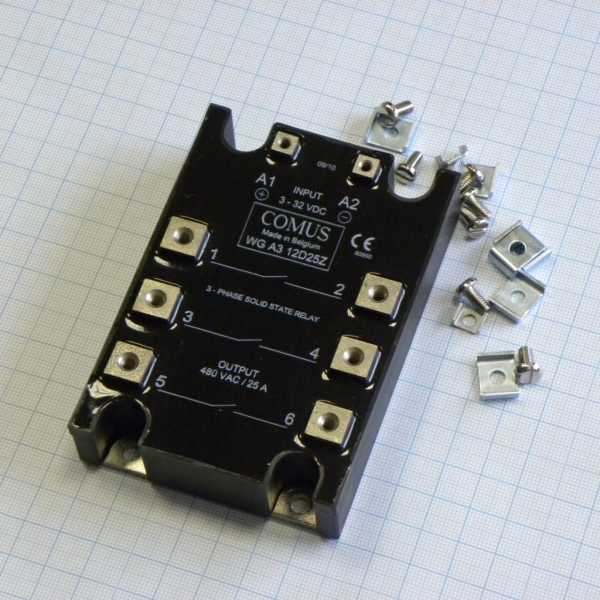 Твердотельное реле WGA3-12D25Z/3-32vdc/25a 480vac от магазина РЭССИ