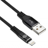Кабель Digma LIGHT-3M-BRAIDED-BLK USB (m)-Lightning (m) 3м черный от магазина РЭССИ