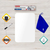 Магнитно-маркерная доска BRAUBERG на холодильник 30x21 см с маркером магнитом и салфеткой 237846 от магазина РЭССИ