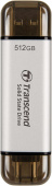 Накопитель SSD Transcend USB-C 512GB TS512GESD310S серебристый USB-A от магазина РЭССИ