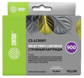 Картридж струйный Cactus CS-LC900Y желтый (16.6мл) для Brother DCP-110/115/120/MFC-210/215/FAX-1840 от магазина РЭССИ