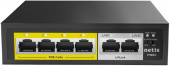 Коммутатор Netis P106C 6x100Mb 4PoE+ 58W неуправляемый от магазина РЭССИ