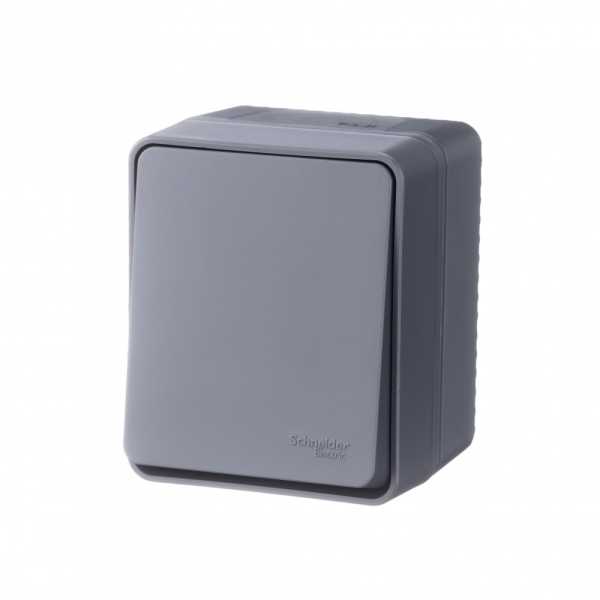 AtlasDesign Profi54 выключатель одноклавишный IP54 10 АХ, АНТРАЦИТ, Россия от магазина РЭССИ