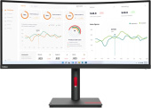 Монитор Lenovo 34" ThinkVision T34w-30 черный IPS LED 4ms 21:9 HDMI M/M матовая HAS Piv 3000:1 350cd 178гр/178гр 3440x1440 60Hz DP QHD USB 9.5кг от магазина РЭССИ