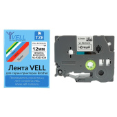 Лента Vell VL-FX231CH (с чипом 12 мм черный на белом) для Puty PT-100E/100ECH/Brother D200/E110/ D600/E300/2700/ P700/E550/P900 1350641 от магазина РЭССИ