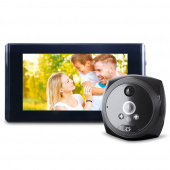 Видеоглазок в дверь с записью на SD карту, звонком и датчиком движения PS-link PDV-9 Black от магазина РЭССИ