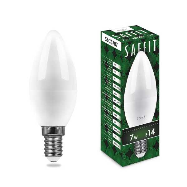 Лампа светодиодная LED 7вт E14 дневной матовая свеча от магазина РЭССИ